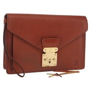 LOUIS VUITTON Epi Serie Dragonne Hand Bag Brown M52618 LV Auth ka1017